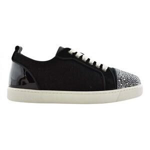 Christian Louboutin Louis Junior P Strass Donna Flat Black Low Top Sneaker 37